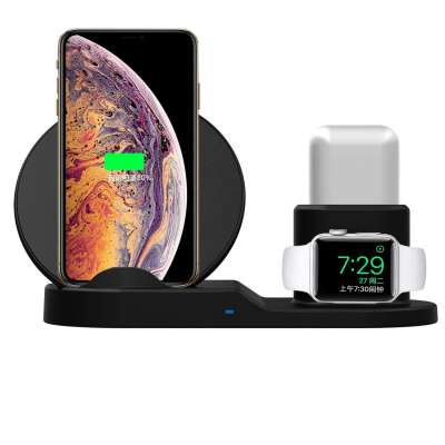 2019 New Arrival 3-in-1 Wireless Charger 10W Fast Quick Wireless Charging Pad Wireless Charger Stand For iPhone X For Airpod