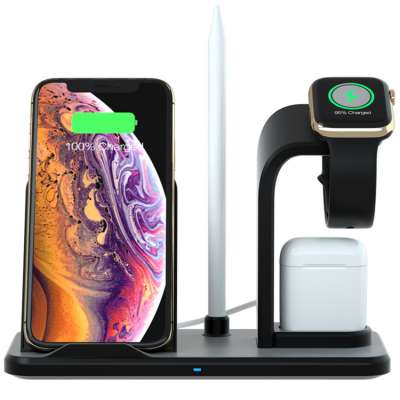 Universal 10W Quick Wireless Charging Stand for Iphone Charger,3 in 1 Fast Wireless Charger Station For Apple Watch Airpods