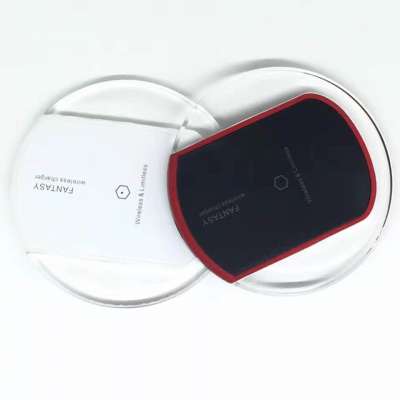 High Clear  Transparent Crystal Wireless Charger Pad  Charging Mobile Cell Phone Universal Wireless Charger