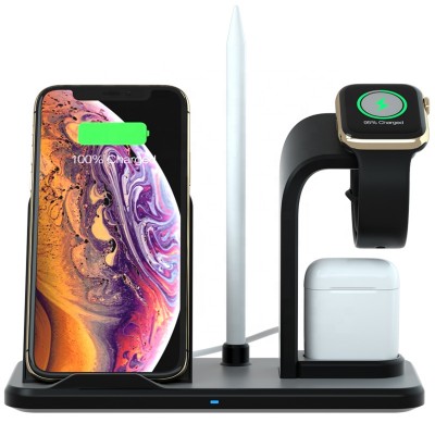 Universal Quick Charging 3 in 1 Wireless Charger Stand  Fast Mobile Phone Charger Pad For Apple Iphone Wireless Charger