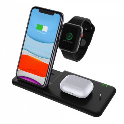 Dual Mobile Charging 4 in 1Qi Wireless Charger 15W Quick Charging Charger For Apple iWatch TWS Multifunction Qi Wireless Charger